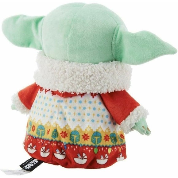 Star Wars Mandalorian The Child Grogu 8" Plush Holiday Sweater Baby Yoda - Picture 2 of 2